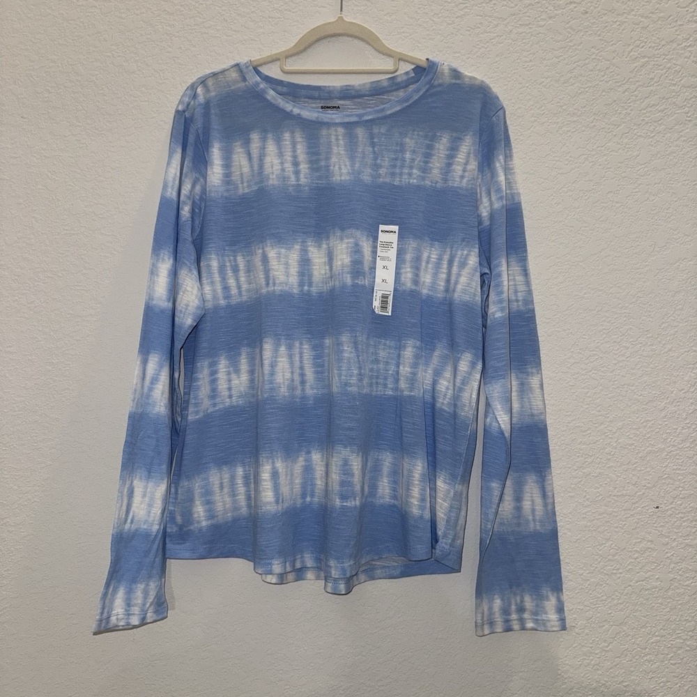 NWT Sonoma Women XL Everyday Long Sleeve Tee‎ Shirt Supima Cotton Workout Casual